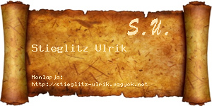 Stieglitz Ulrik névjegykártya
